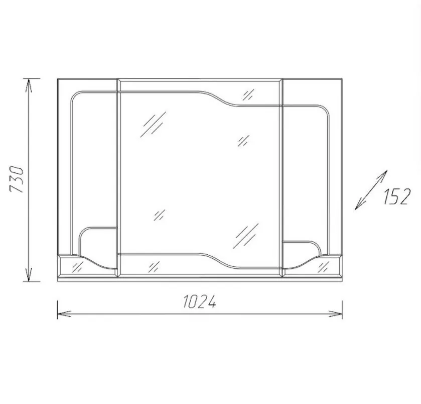 Зеркало с шкафчиком Onika Веронэлла 105.00 белый