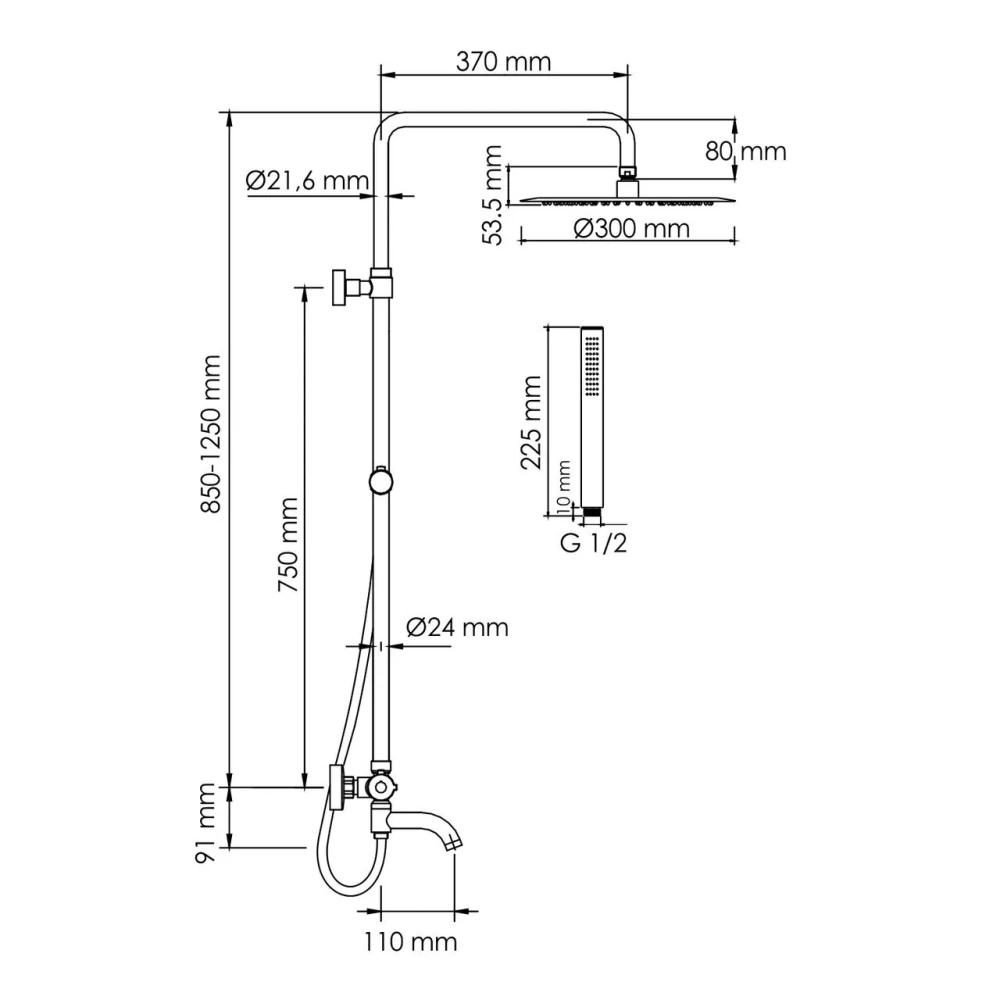 Душевая стойка WasserKraft A188.116.137.087.CH Thermo хром от магазина Vanna-Vanna.ru!