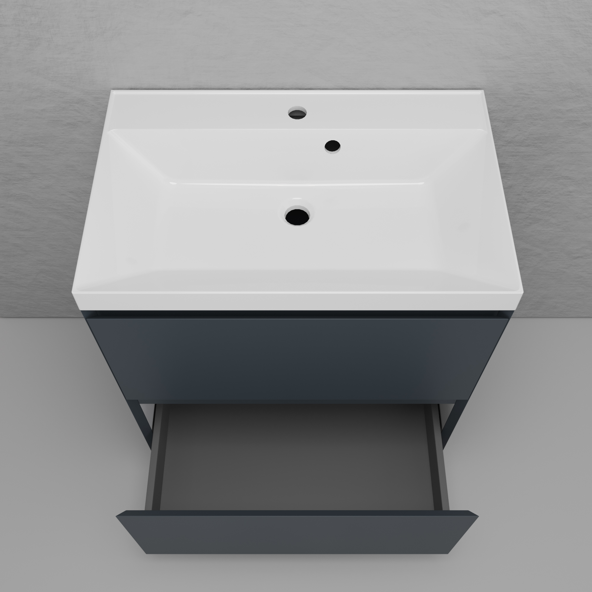 Тумба напольная Style Line Манхэттен 70 Эмаль, с раковиной Asti 70 белый, графит