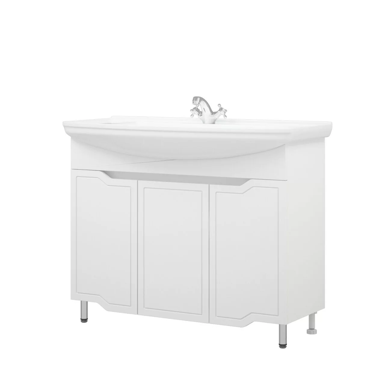 Тумба напольная Corozo Мирра 105 с раковиной Элеганс 105, белый Тумба напольная Corozo Мирра 105 с раковиной Элеганс 105, белый