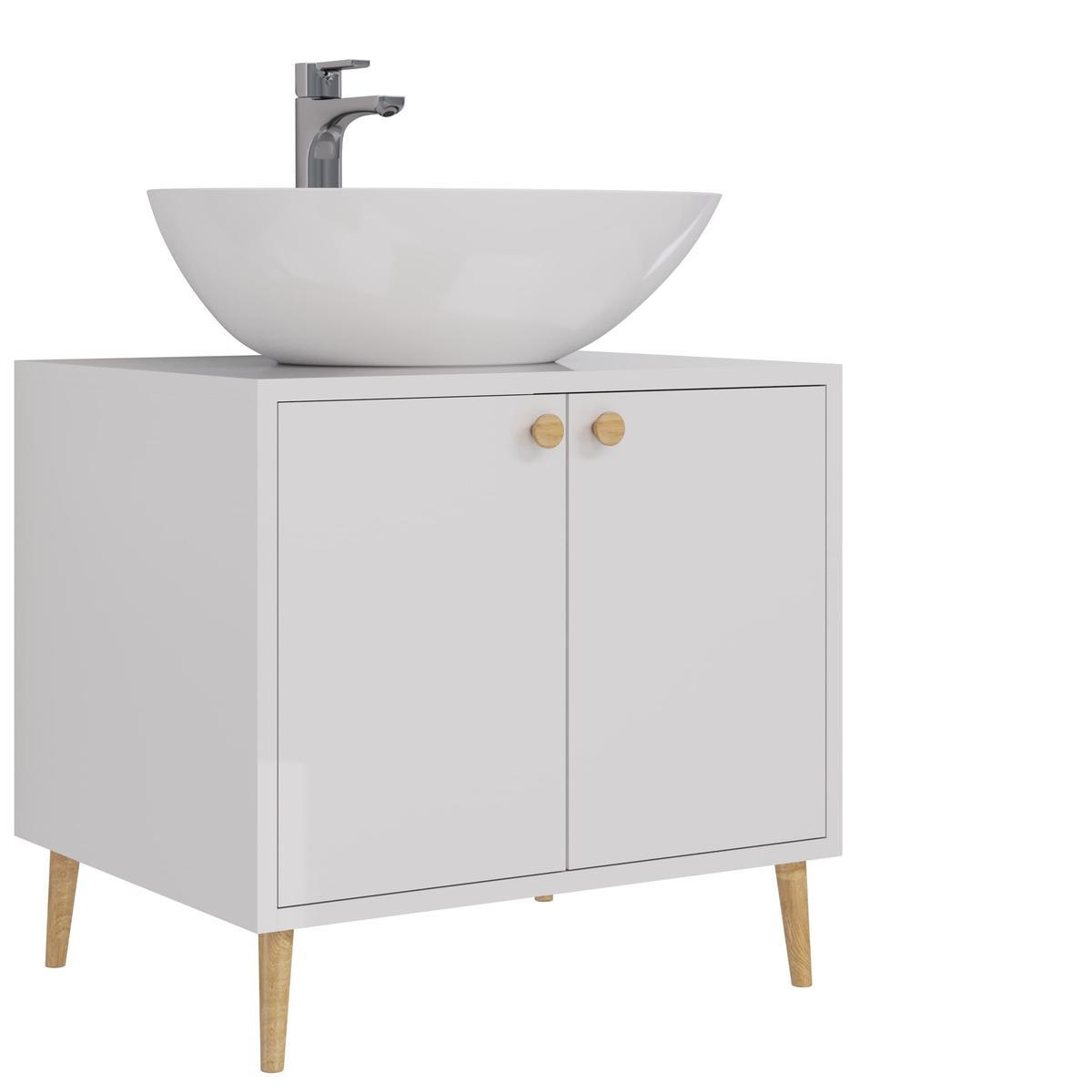 Тумба с раковиной напольная Dreja Luno 60 см, белый