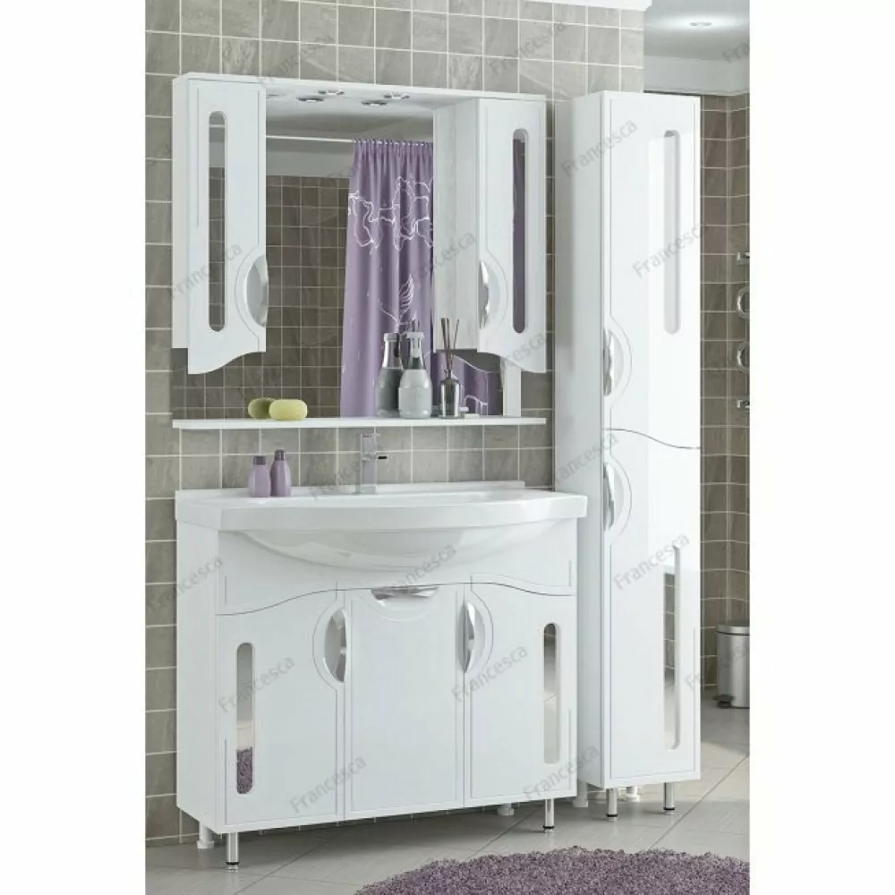 Зеркало с шкафчиком Francesca Инфинити 100 свет, белый