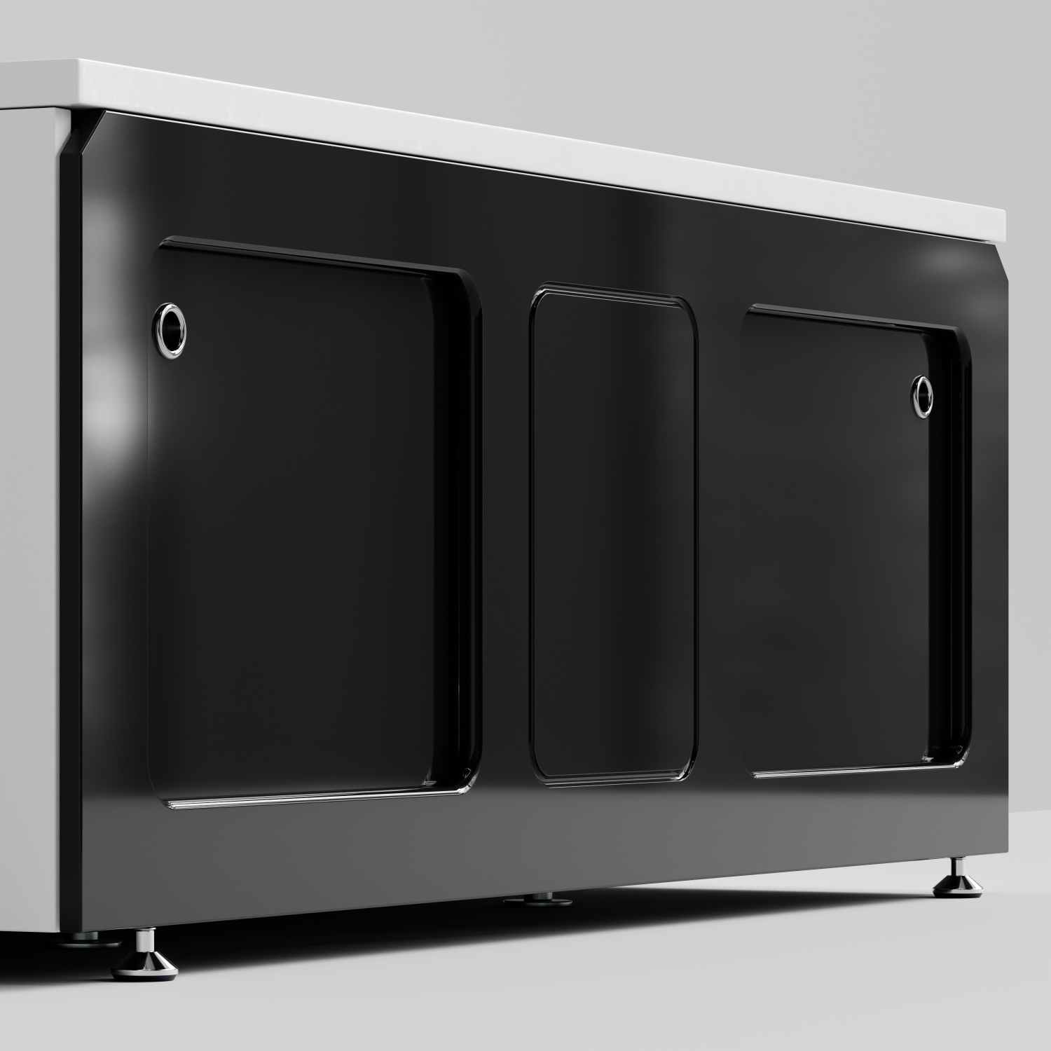 Экран под ванну Vod-ok Хит 150 раздвижной Черный глянец