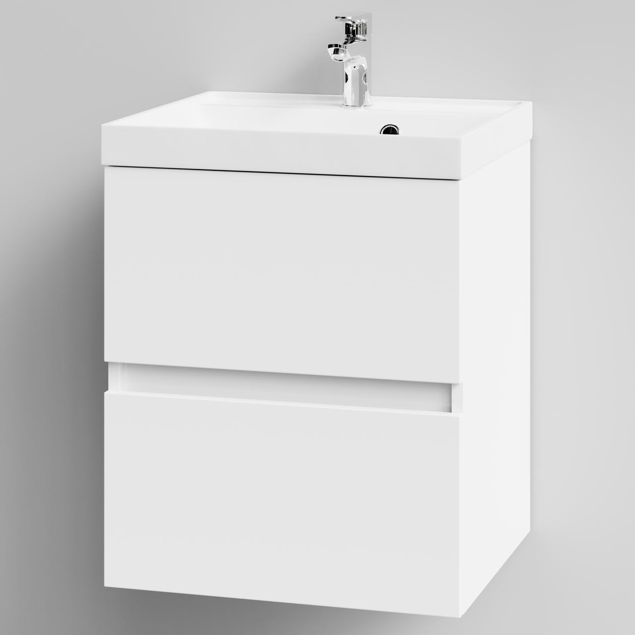 Тумба подвесная Vod-ok Бест 50 с раковиной Classica, белый + 13 цветов