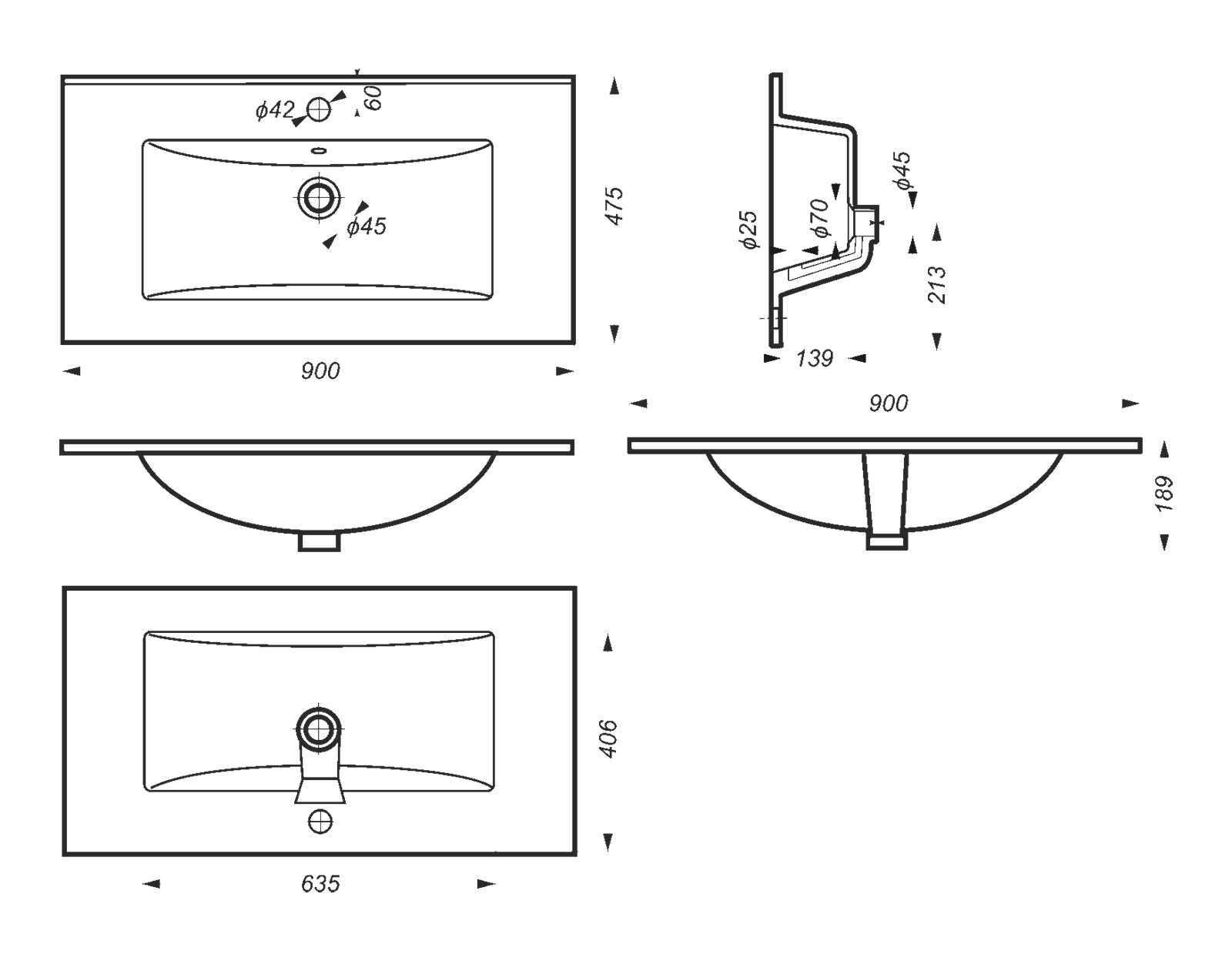 Тумба с раковиной Misty Оптима 90 подвесная, белый