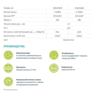 Ванна стальная Виз Tevro 150x70 на ножках от магазина Vanna-Vanna.ru!