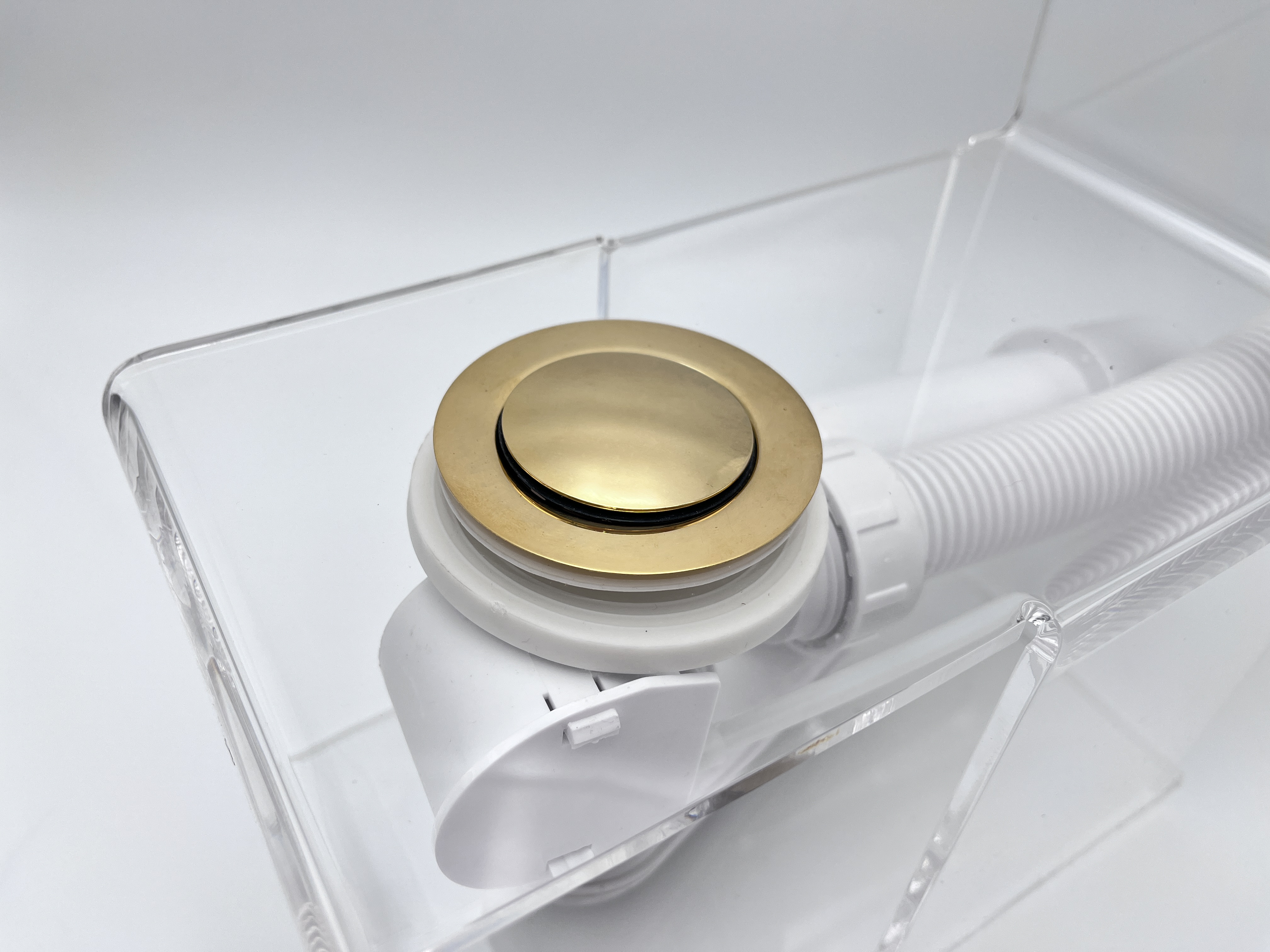 Слив перелив п/автомат Vega V55R 100см золото глянец