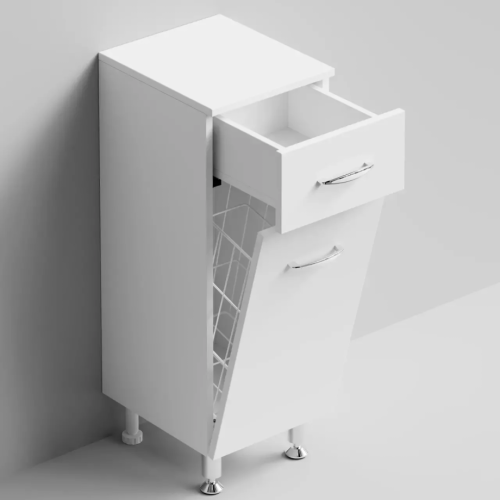 Тумба-комод Vod-ok Колумбия 30 с корзиной для белья, белая