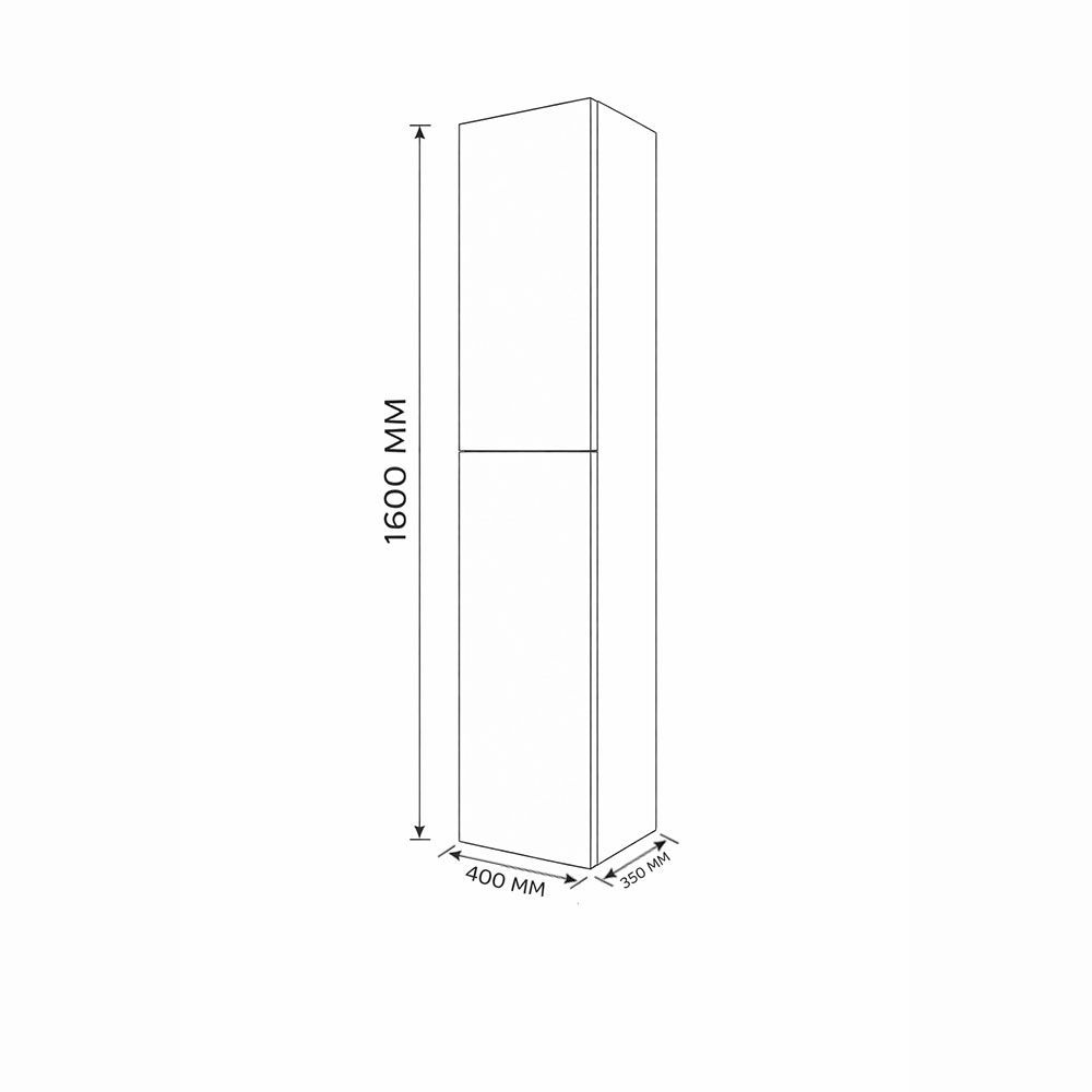 Пенал подвесной (40 см) Terminus Aurora AUR204027031, серый шёлк