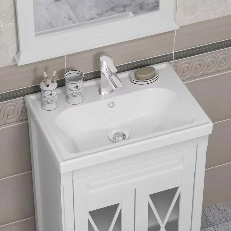 Мебель для ванной Opadiris Палермо 70 комплект, напольный, белый матовый