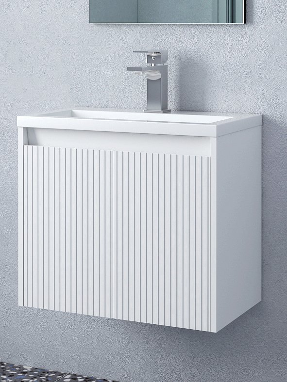 Тумба с раковиной Stella Polar Блисс 60 подвесная, белый