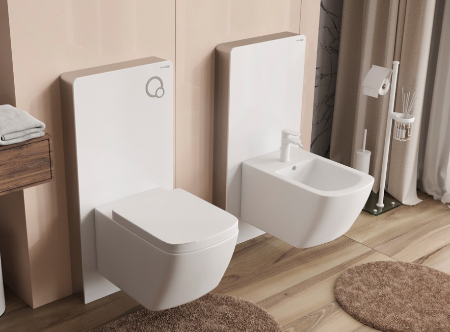 Комплект для биде со смесителем WasserKraft Naab 86BDT.050.WH.SQ8506 инсталляция (пристенный модуль)