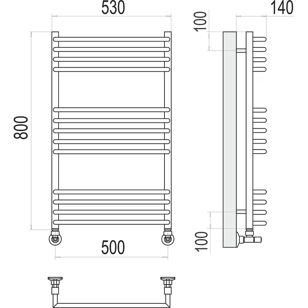 Полотенцесушитель водяной Terminus Арт П13 50х80