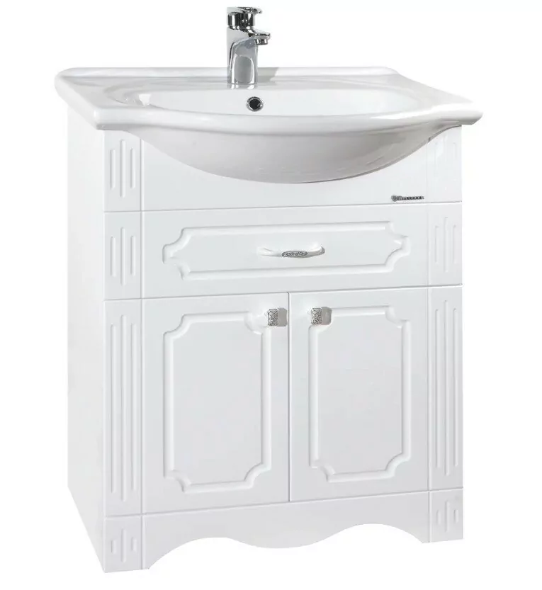 Тумба с раковиной Bellezza Кантри 65 напольная, белая