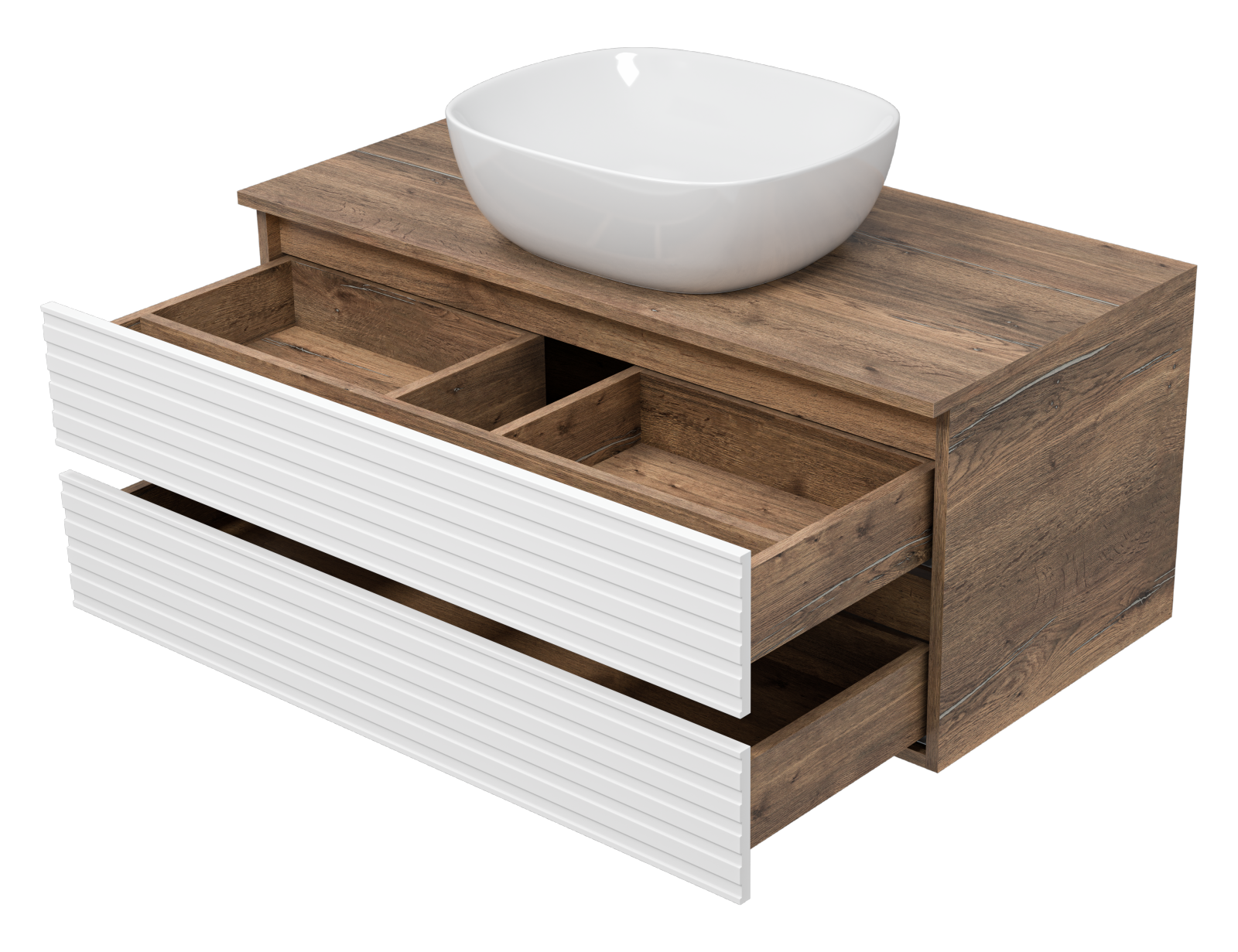 Тумба с раковиной Brevita Dakota 100 подвесная, белый