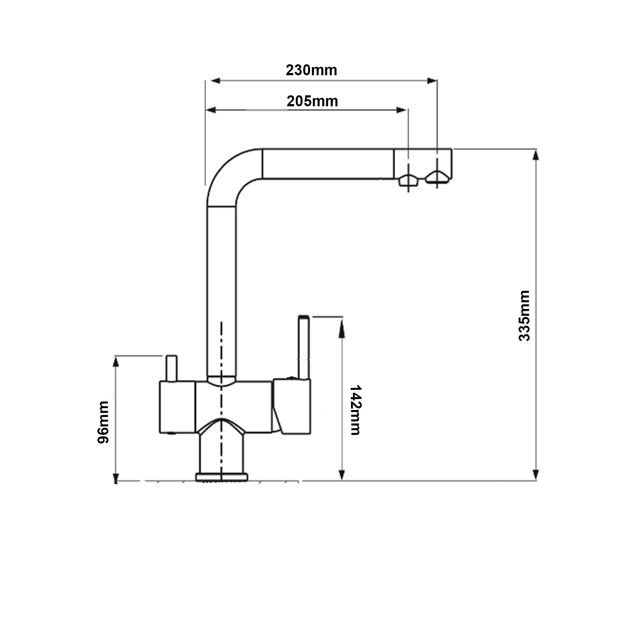 Cмеситель для кухни BochMann LAURA B с краном под фильтр, черный