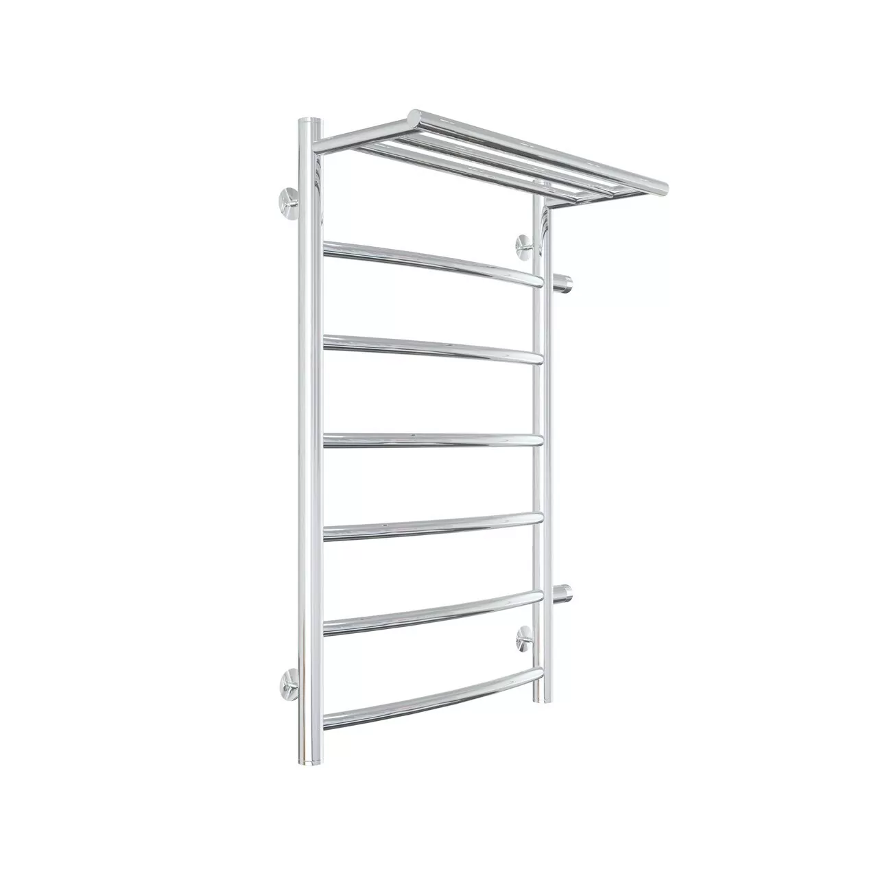 Полотенцесушитель водяной Laris Классик П7 500х800 R МЦ 500-1, боковой, с полкой, хром
