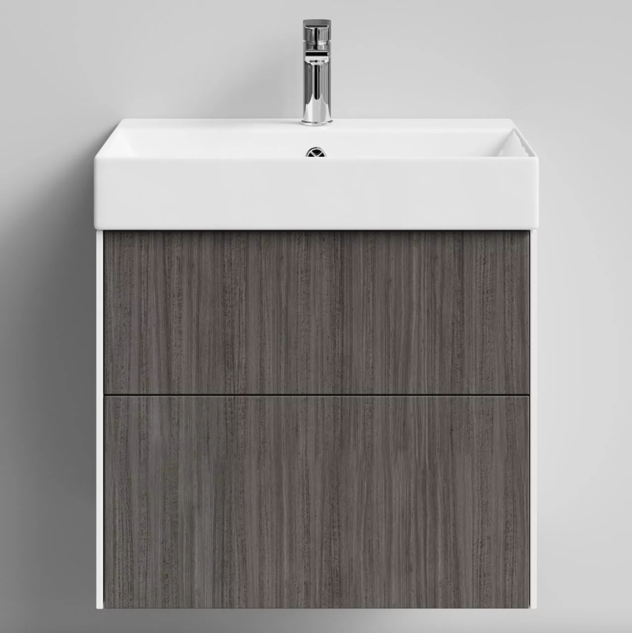 Тумба подвесная Vod-ok Эвкалипт 60 с раковиной Stance 60, эвкалипт серый