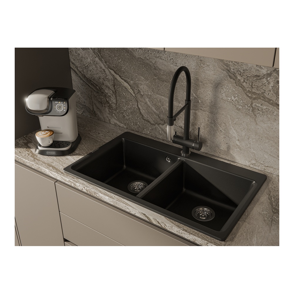 Смеситель для кухни с подключением фильтра Rivelato Adria 1523517, черный/хром от магазина Vanna-Vanna.ru!