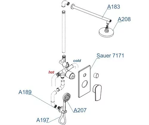 Душевой комплект WasserKraft A71207 глянцевое золото