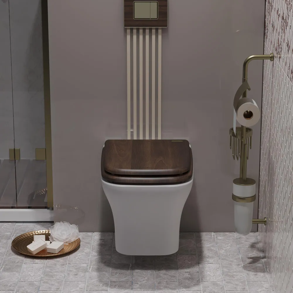 Унитаз подвесной Opadiris Кантара OS74712A белый, антикварный орех