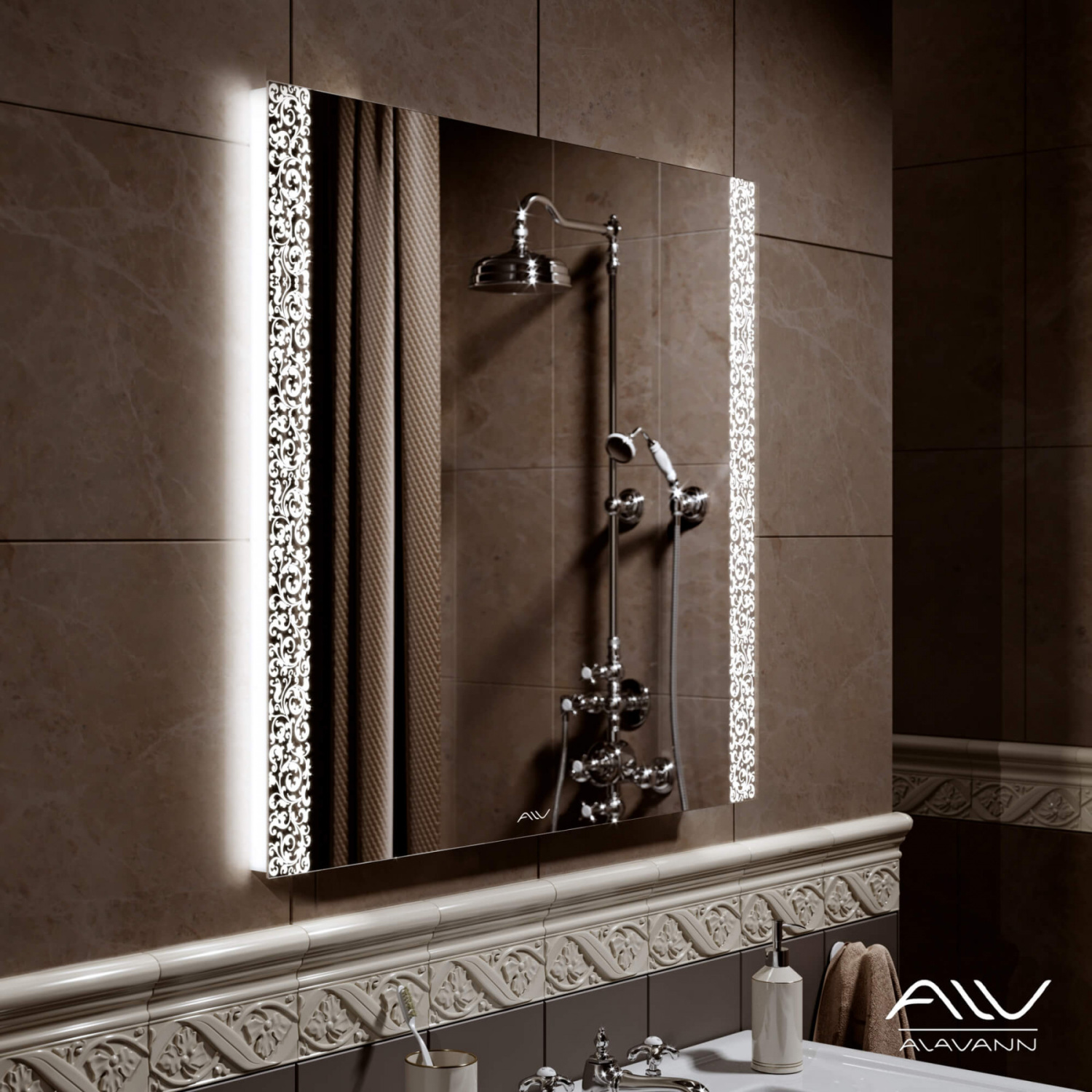 Зеркало Alavann Delveto 80 свет, ИК выключатель