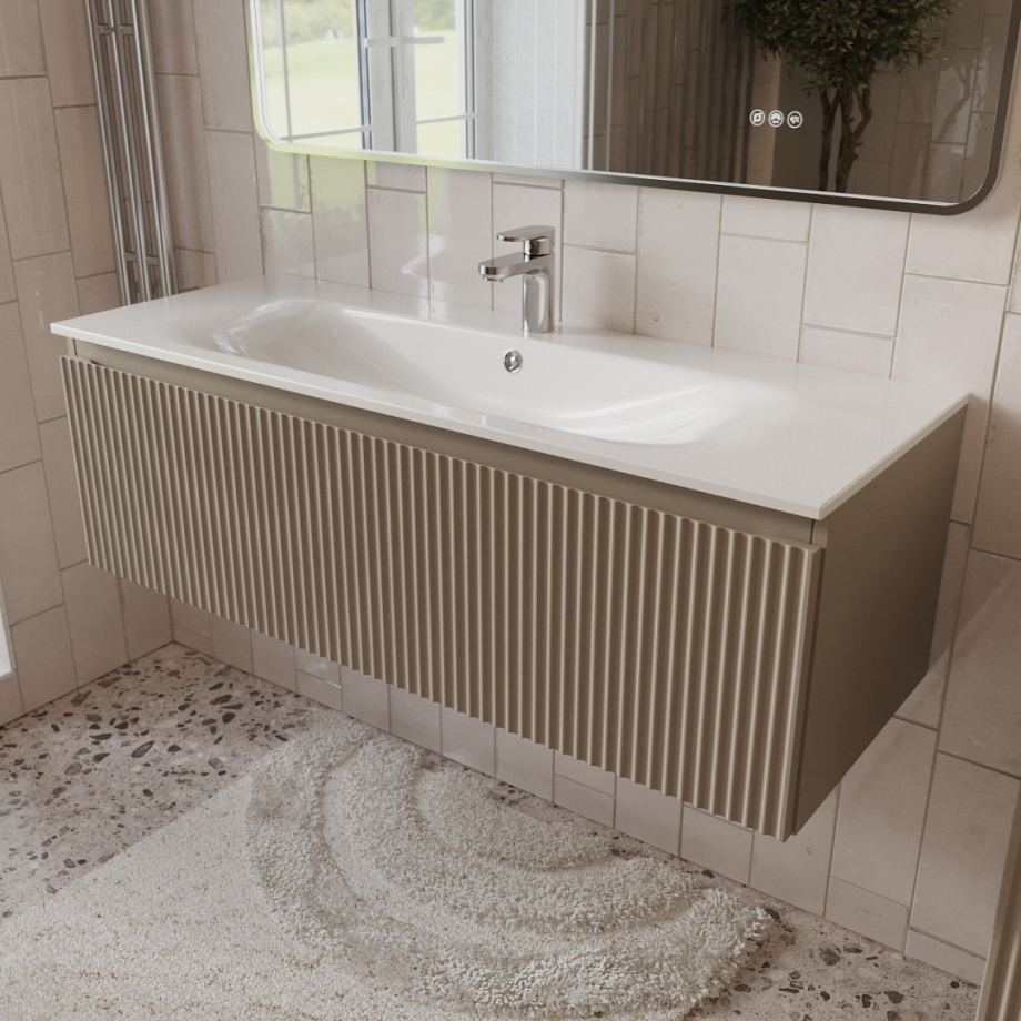 Тумба с раковиной подвесная (120 см) Terminus Sicilia SIC101201200501O, капучино