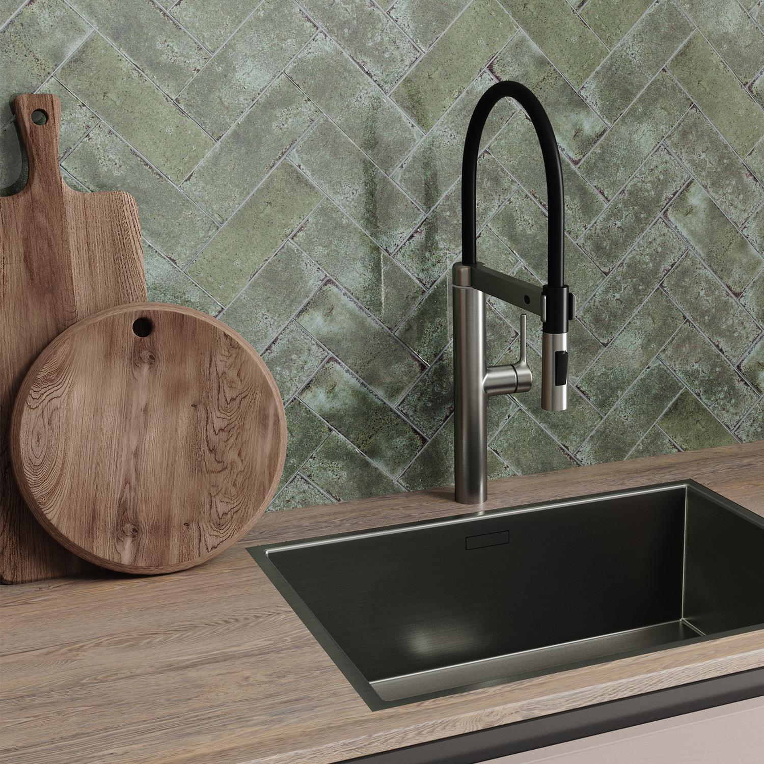 Сенсорный смеситель для кухни с гибким изливом WasserKraft A8827 никель