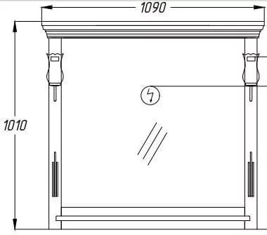 Зеркало Opadiris Риспекто 105 свет, орех антикварный