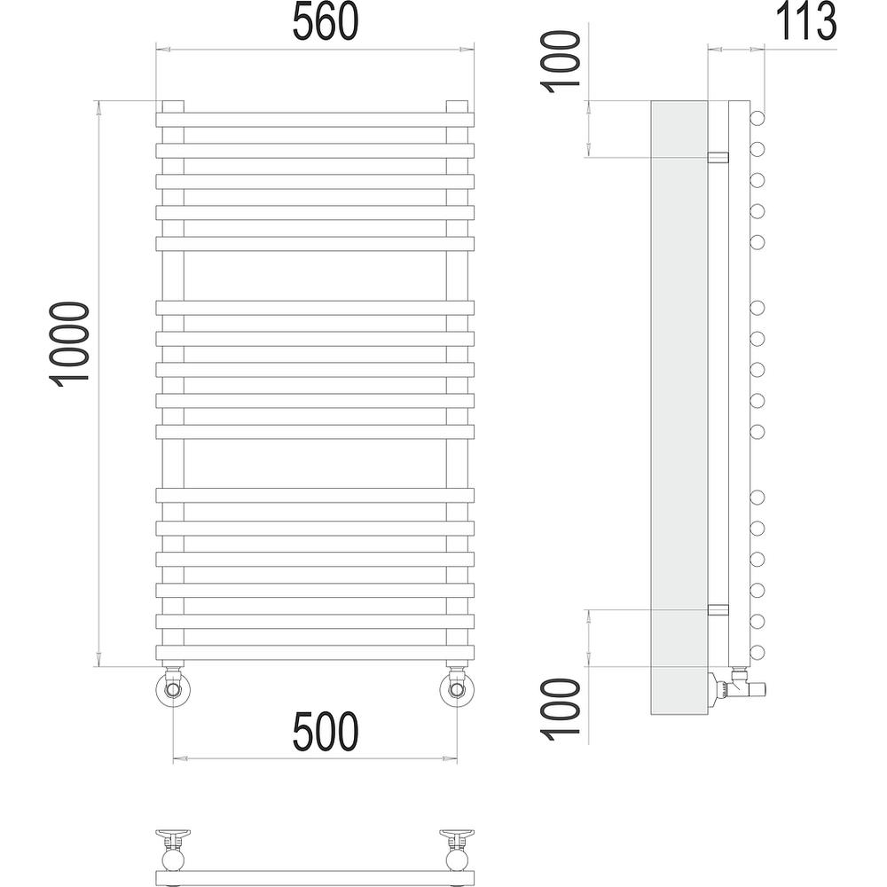 Полотенцесушитель водяной Terminus Кремона П16 50х100