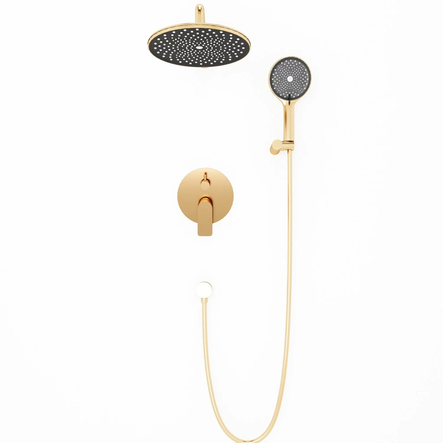 Встраиваемая душевая система Veconi TEORA TE-500-G-C4, Золото брашинг