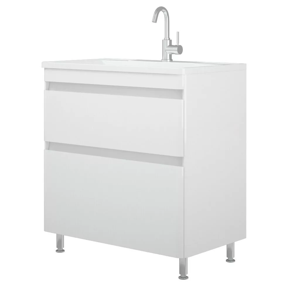 Тумба Corozo Алабама 80 Z2 с раковиной Adel 80, напольная, белая