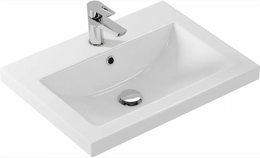 Тумба с раковиной Style Line Жасмин-2 60 Люкс Plus, подвесная, белая