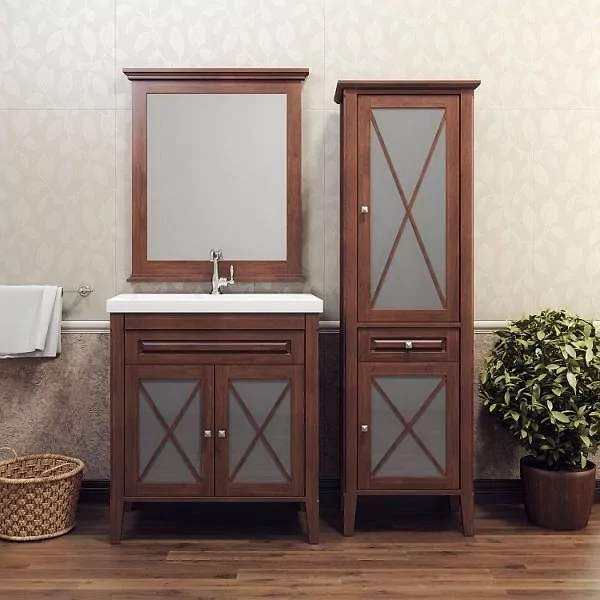 Мебель для ванной Opadiris Палермо 80 комплект, напольный, светлый орех