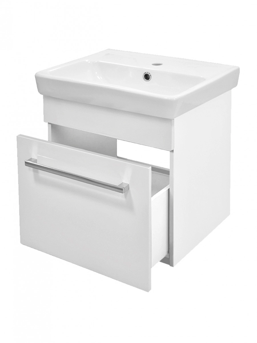 Тумба с раковиной Aquaton Поль 50 подвесная, белая