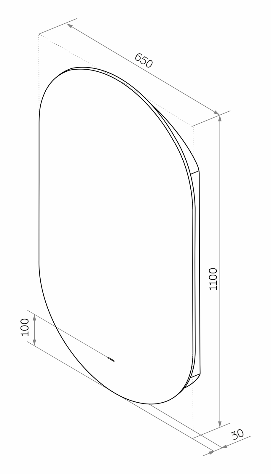Зеркало Misty Титавин 650x1100