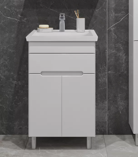 Тумба напольная SanStar Модена 50 с раковиной Como 50, белая