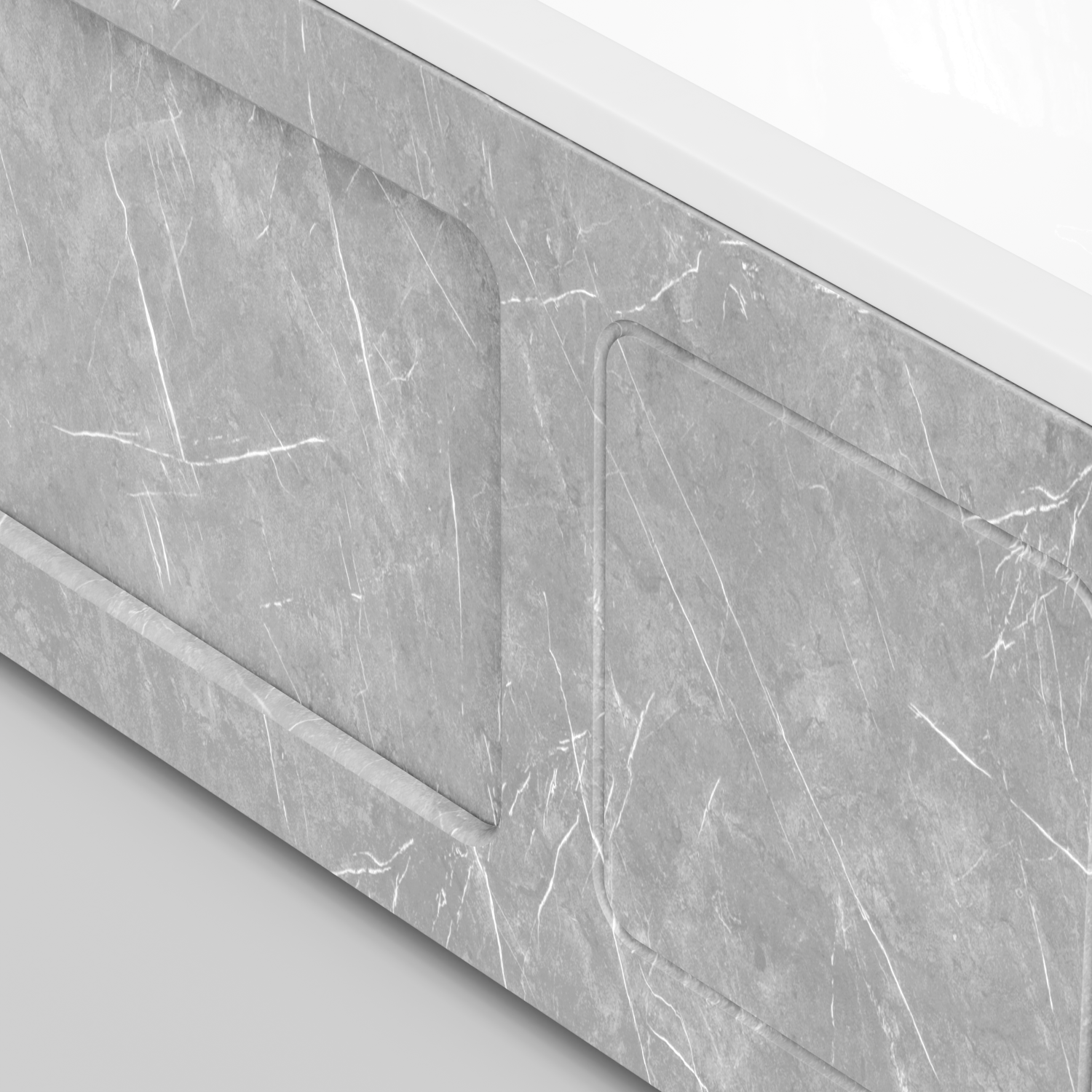 Экран под ванну Vod-ok Хит 170 раздвижной Мрамор Белый софт тач