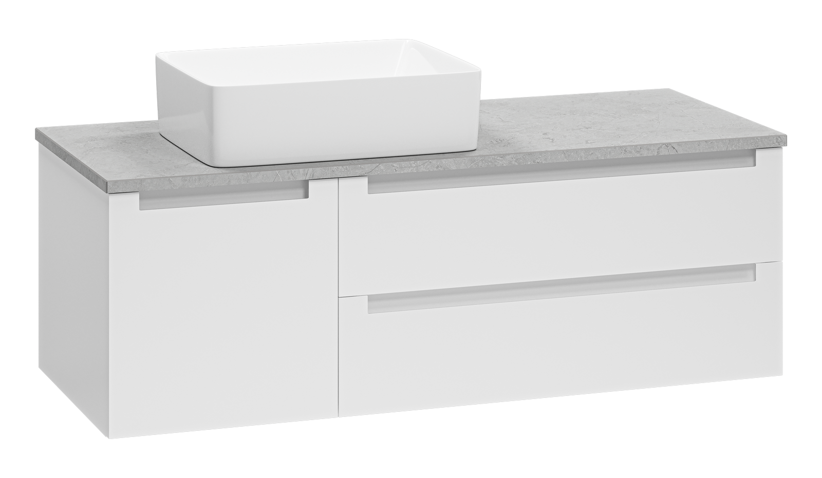 Тумба с раковиной Brevita Cargo 120 подвесная, белый