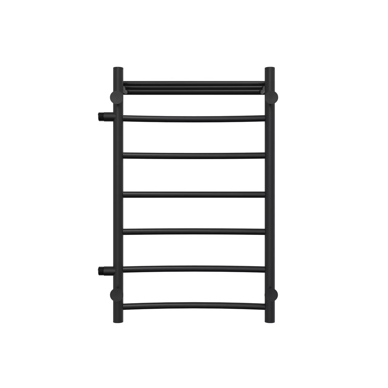 Полотенцесушитель водяной Laris Классик П7 500х800 R МЦ 500-1, боковой, с полкой, черный матовый