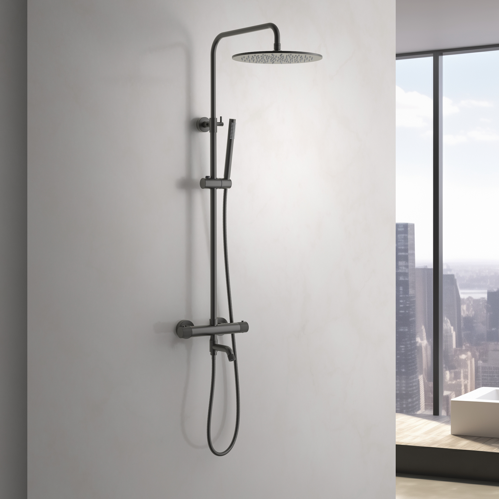 Душевая система с термостатом Timo Saona SX-2380/18 черное золото