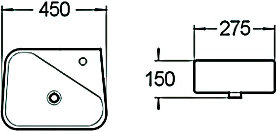 Раковина SantiLine SL-2017 R накладная, белая