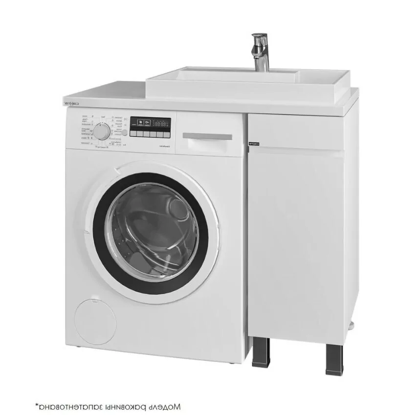 Тумба напольная Санта Марс 29 с раковиной Юпитер 90x50 под стиральную машину правая, белая