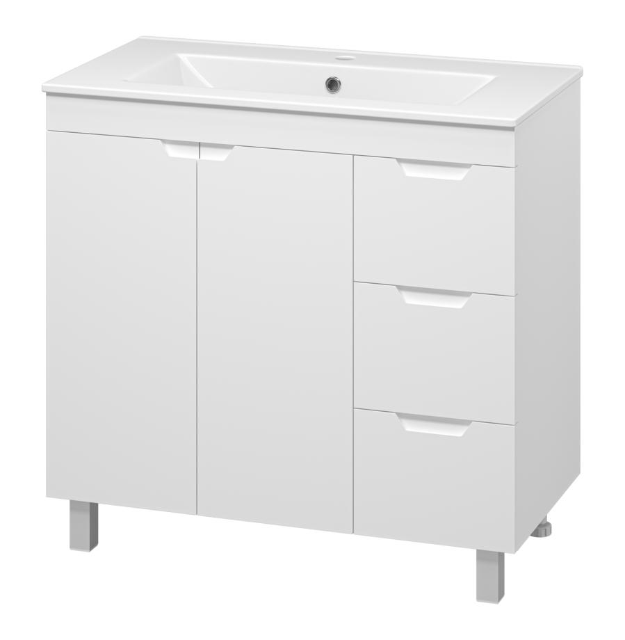 Тумба с раковиной Misty Оптима 90 белый