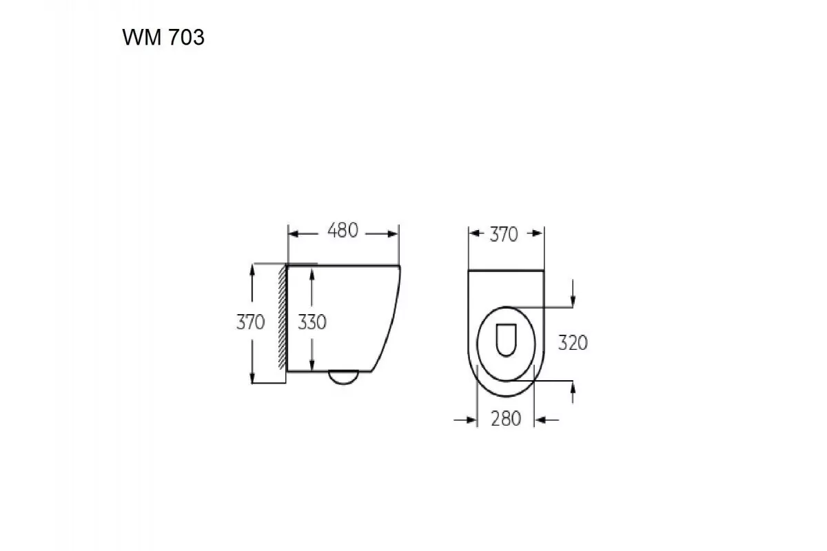 Унитаз Relisan WM 703 подвесной, черный