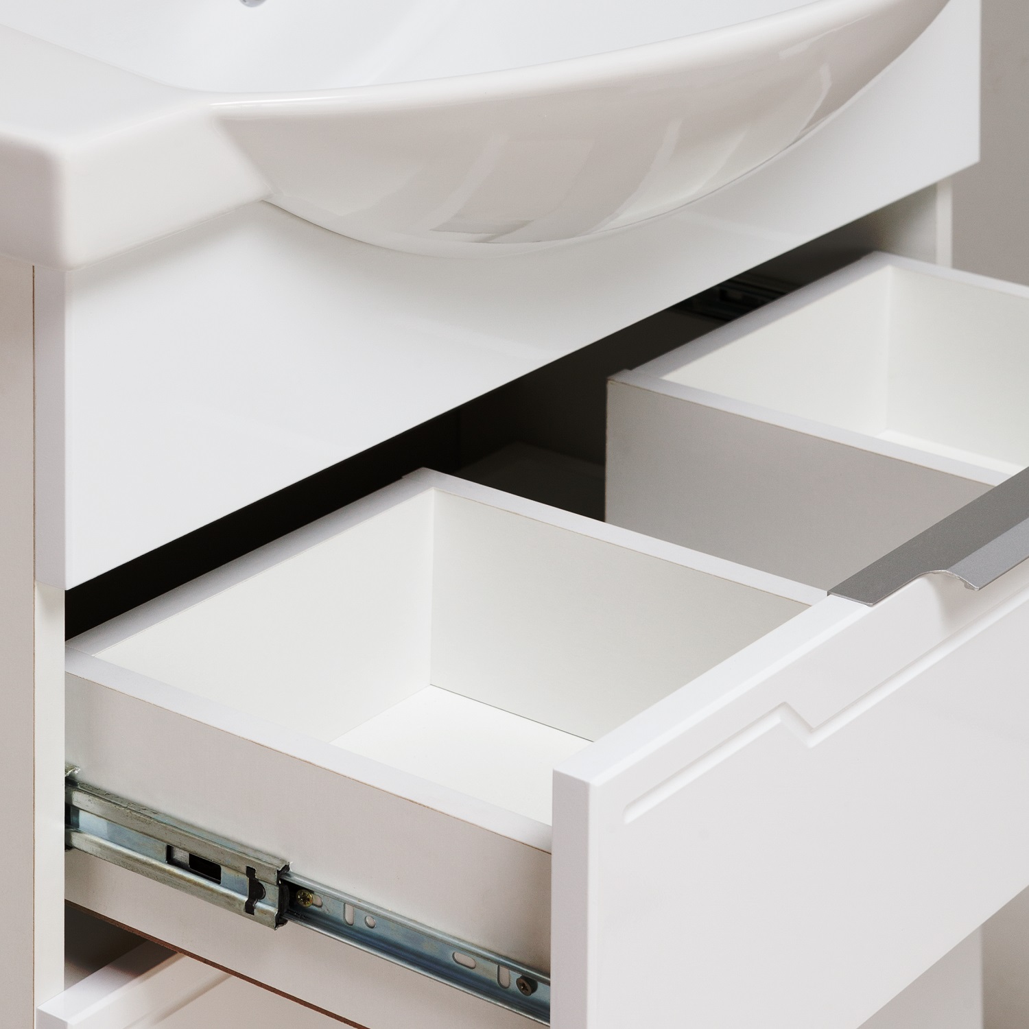 Тумба напольная Runo Верона 65 с раковиной Элеганс 65, белый