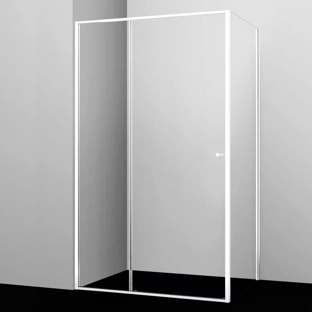 Душевой уголок Wasserkraft Rhin 44S15 прямоугольный, без поддона, прозрачное стекло, белый