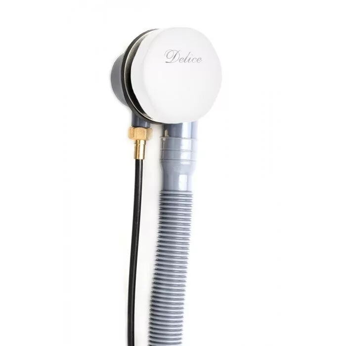 Слив-перелив для ванны полуавтомат Delice DLR000017 Белый глянец