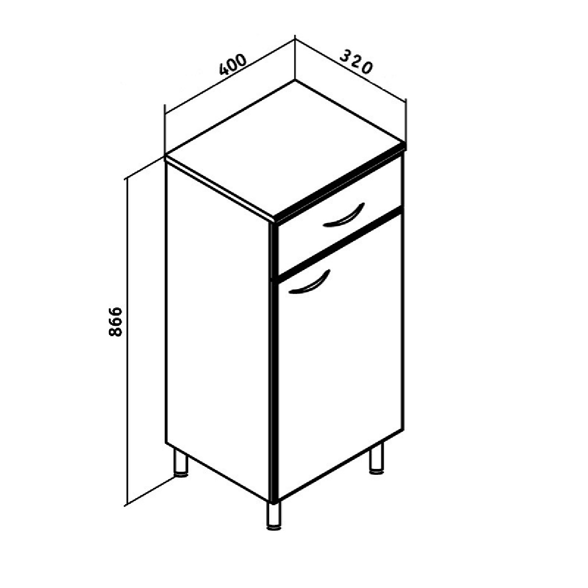 Тумба-комод Runo 40 R, белый