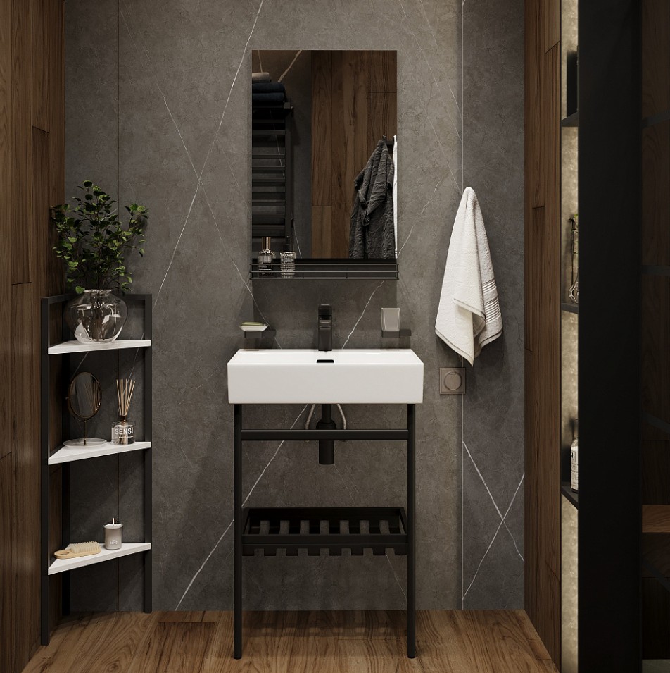 Пенал Sanflor 40 напольный, угловой, белый